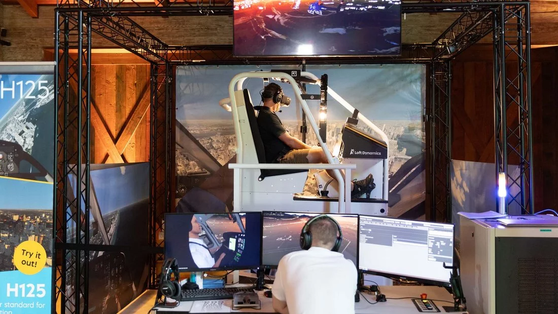 flying cockpit and a trainer at the station