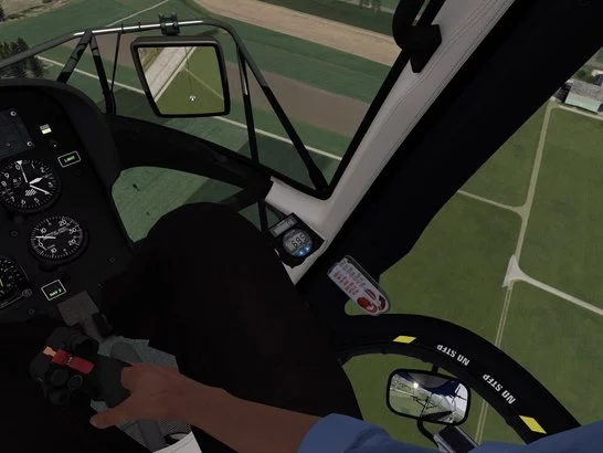 sight from the flying helicopter