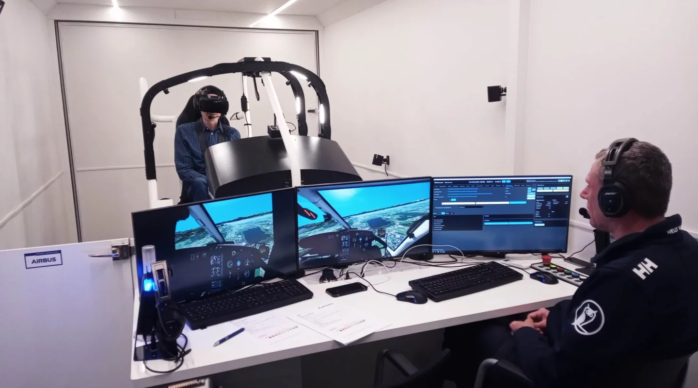 training simulator pilot in the training centre