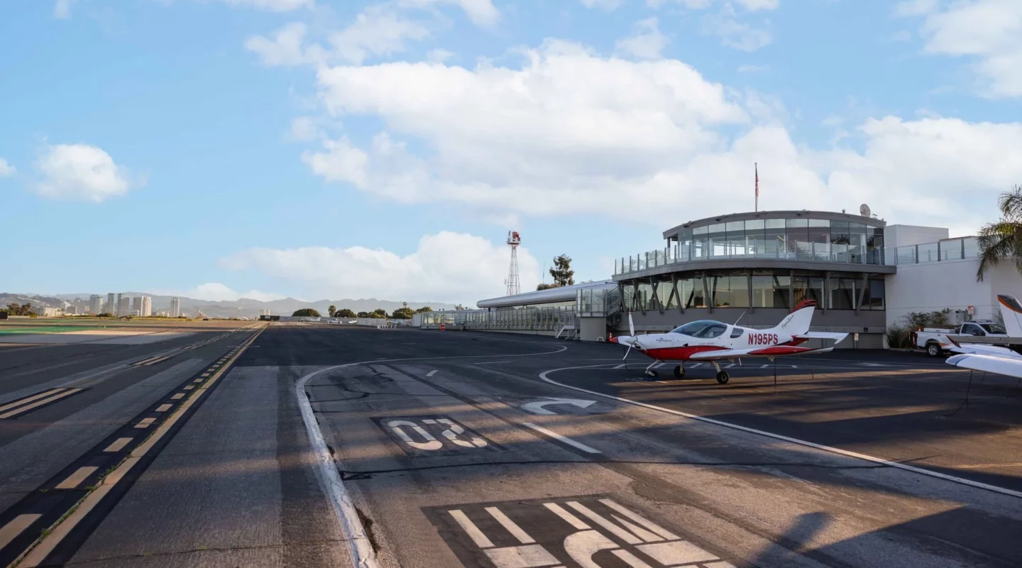 small airplane by the airport